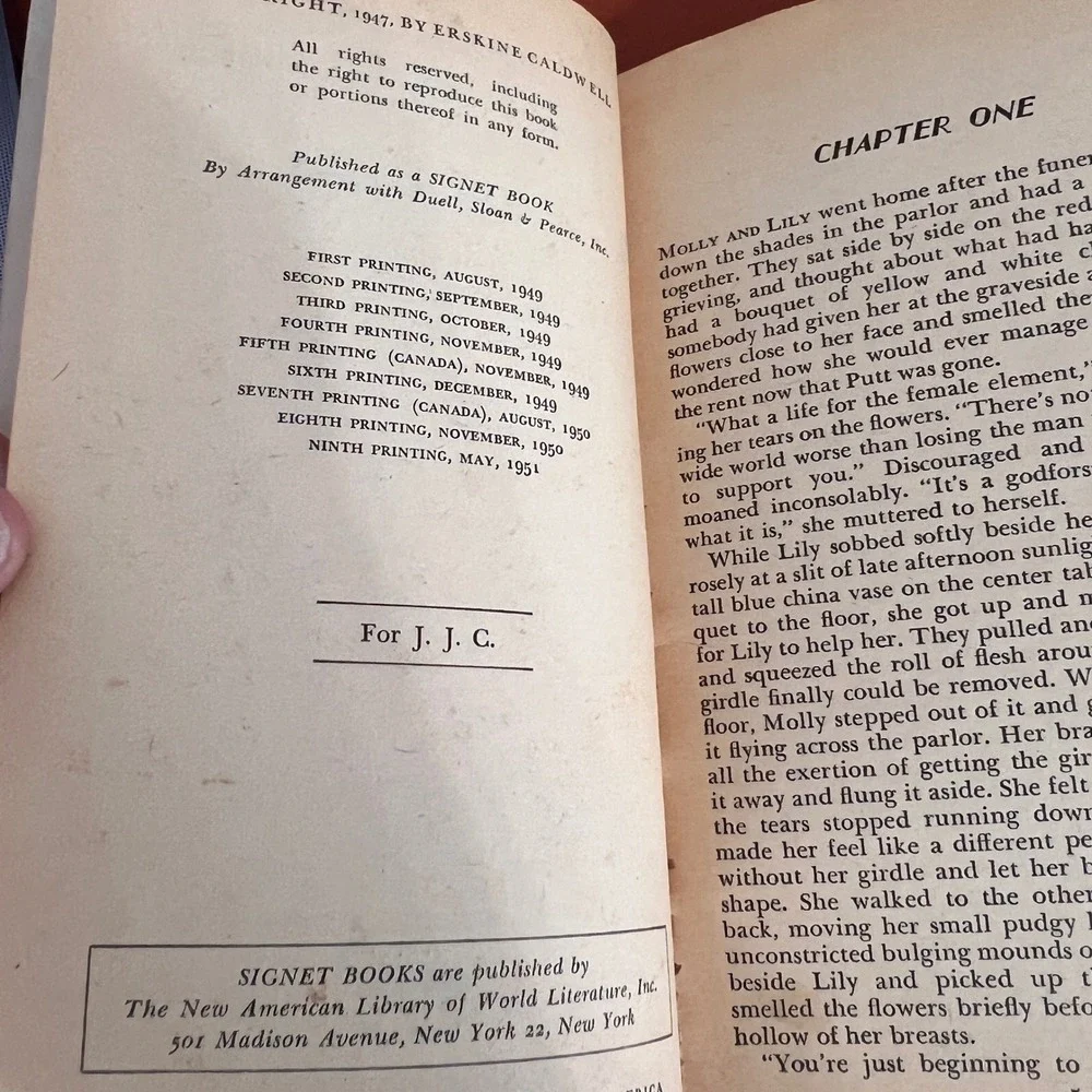 The Sure Hand of God Erskine Caldwell Signet 732 Vintage Paperback 1951 Pulp Art
